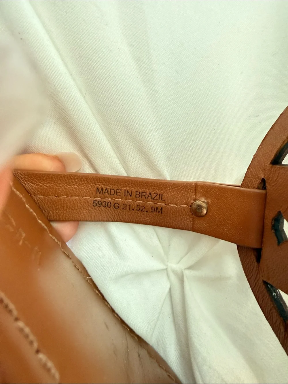 Tory Burch Miller Brown Leather Logo Thong Sandals Size 9